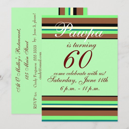 60歳の誕生日招待状 招待状 (正面/裏面)