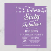 60歳の誕生日招待状 紫 かっこいい 招待状 (正面/裏面)