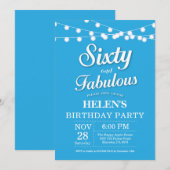 60歳の誕生日招待状 青 ファビュラス 招待状 (正面/裏面)
