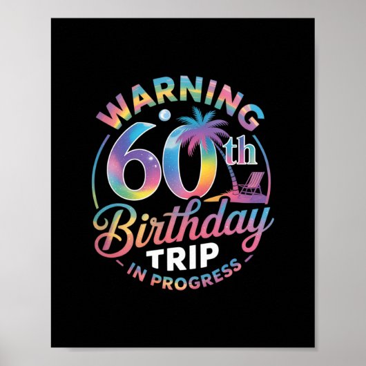 60歳の誕生日旅行進行中 お誕生日おめでとう 60歳 ポスター (正面)