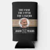 60歳の誕生日男の神話の伝説 スリム缶クーラー (裏面)