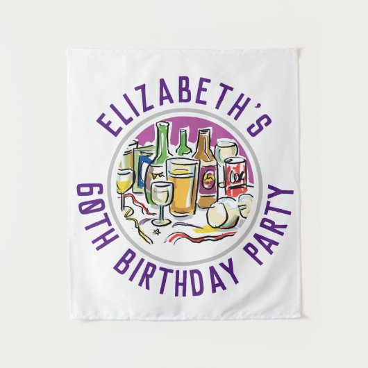 60歳の誕生日祝い タペストリー (正面)