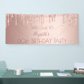 60歳の誕生日赤面バラ金ゴールドドライブ名 横断幕 (トレードショー)