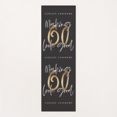 60歳の誕生日金ゴールドと黒いシッモダンク ヨガマット (正面)