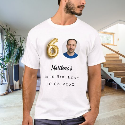 60歳の誕生日金ゴールド写真 Tシャツ