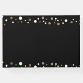 60歳の誕生日金ゴールド紙吹雪と黒パーソナライズされた ゲストブック (裏面)