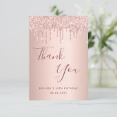 60歳の誕生日60バラ金ゴールドグリッターは華やかに サンキューカード (スタンド正面)