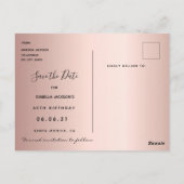 60歳の誕生日60バラ金ゴールドスター日付を保存 ポストカード (裏面)