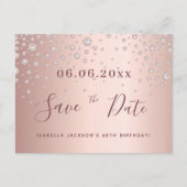 60歳の誕生日60バラ金ゴールドダイヤモンドは日付を保存 ポストカード (正面)