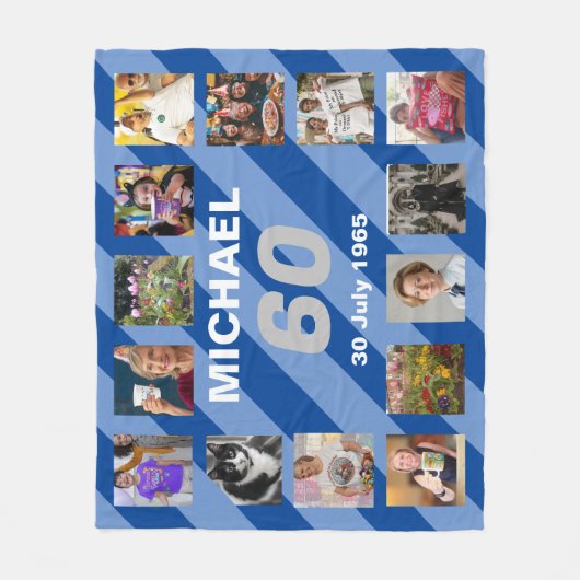 60歳の誕生日60歳の贈り物 フリースブランケット (正面)
