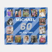 60歳の誕生日60歳の贈り物 フリースブランケット (正面(横))