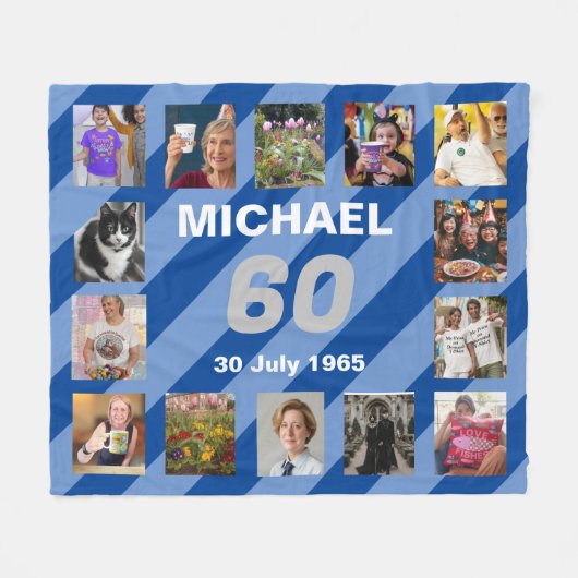 60歳の誕生日60歳の贈り物 フリースブランケット (正面(横))