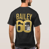 60歳の誕生日60歳の金ゴールド写真カスタムの名前を取った Tシャツ (裏面)