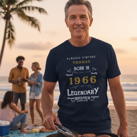 60歳の誕生日 お名前入り 1966年生まれ レジェンダリー Tシャツ