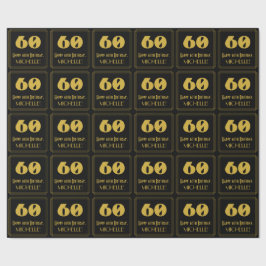 60歳の誕生日 - アートデコ風の「60」＆名前 ラッピングペーパー