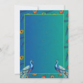 60歳の誕生日 インドの民族グリーンゴールドペアック 招待状 (裏面)