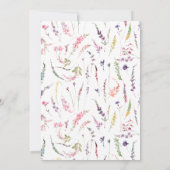 60歳の誕生日 エレガントなワイルドフラワー フラル ウォーターカラー 招待状 (裏面)