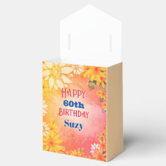 60歳の誕生日 カラフルな花の開花 フェイバーボックス