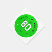 60歳の誕生日 グリーンピックルボール スタンダードカクテルナプキン (角)