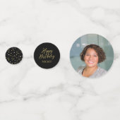 60歳の誕生日 | ゴールド＆ブラックのコンフェッティパーティー コンフェッティ (裏面)