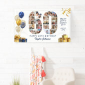 60歳の誕生日 ナンバー60 フォトコラージュ ホワイトゴールド 横断幕 (インサイチュ)