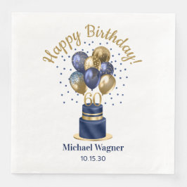 60歳の誕生日 ネイビーブルーのバルーンケーキ