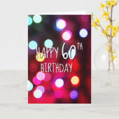 60歳の誕生日 ネオン パーティ ライト カード (黄色い花)