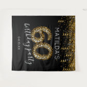 60歳の誕生日 ヒョウ柄 フォトブース 背景 タペストリー (正面(横))