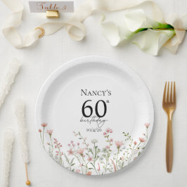 60歳の誕生日 フラワーレディース体 誕生日パーティー ペーパープレート