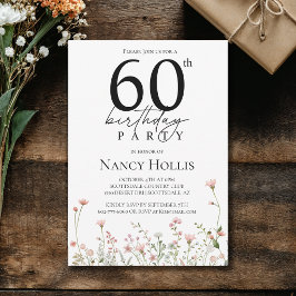 60歳の誕生日 フラワーレース 誕生日パーティー 招待状
