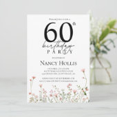 60歳の誕生日 フラワーレース 誕生日パーティー 招待状 (スタンド正面)