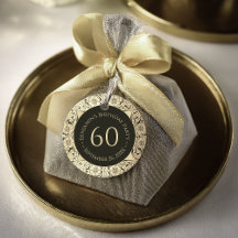 60歳の誕生日 ブラック ゴールド エレガント アンティーク フラワー