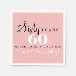 60歳の誕生日 ブラック スタンダードカクテルナプキン