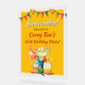 60歳の誕生日 メキシカンフィエスタ Bienvenidos Welcome アクリルサイン (傾斜)