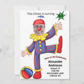 60歳の誕生日 メンズ 新しい面白いピエロ エピック アメージング 招待状 (正面)