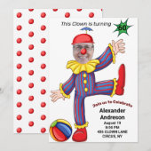 60歳の誕生日 メンズ 新しい面白いピエロ エピック アメージング 招待状 (正面/裏面)