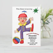 60歳の誕生日 メンズ 面白いピエロ エピック アメージング 招待状 (スタンド正面)