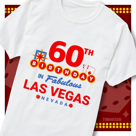 60歳の誕生日 ラスベガス ウェルカムサイン パーティースコード Tシャツ
