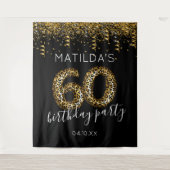 60歳の誕生日 レパード柄 フォトバックドロップ タペストリー (正面)