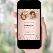 60歳の誕生日 ローズゴールドの写真 星 招待状