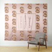 60歳の誕生日 ローズゴールド ピンク モノグラム 豪華 タペストリー (インサイチュ(横))