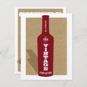 60歳の誕生日 ワインパーティー 招待状 ヴィンテージ (正面/裏面)