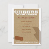 60歳の誕生日 ワインパーティー 招待状 ヴィンテージ (裏面)