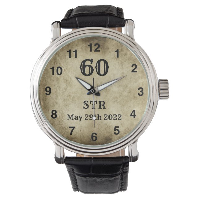 60歳の誕生日 ヴィンテージイニシャル時計 腕時計 (正面)