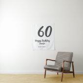 60歳の誕生日 名前 日付 年 黒 テンプレート 追加 タペストリー (インサイチュ)