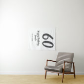 60歳の誕生日 名前 日付 年 黒 テンプレート 追加 タペストリー (インサイチュ(横))