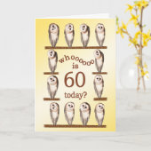 60歳の誕生日、奇妙なフクロカード。 カード (黄色い花)