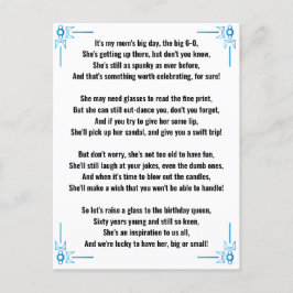 60歳の誕生日 女性におすすめのユーモア詩 ポストカード