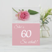 60歳の誕生日 女性用 ピンクのバラのモチベーションカード (スタンド正面)