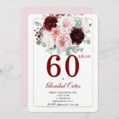 60歳の誕生日 女性 大人のお祝い 招待状 (正面/裏面)